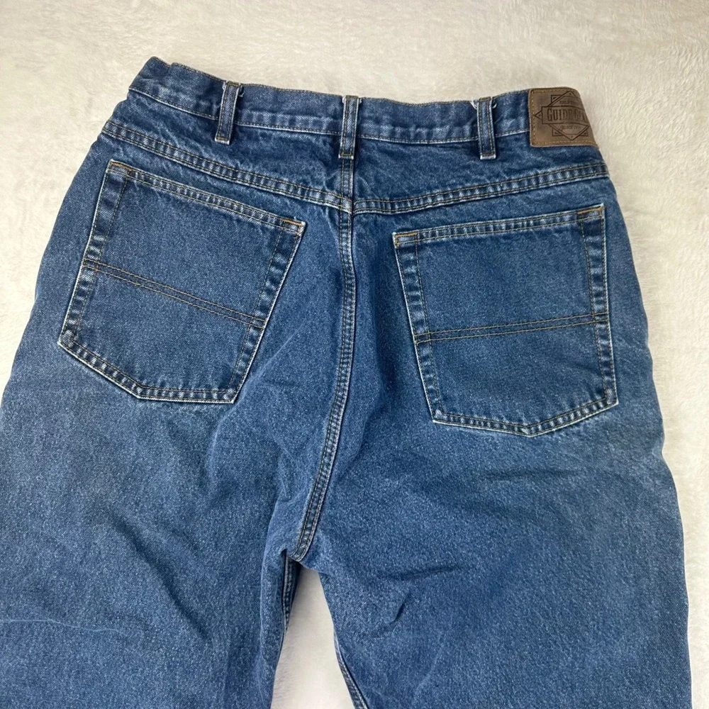 Guide Gear Flannel Lined Jeans Womens 14‎ Blue Straight VTG Plaid Cotton Denim